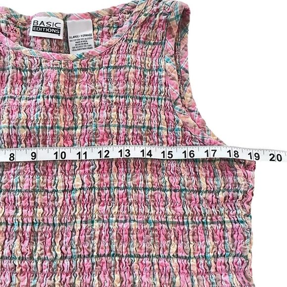 Vintage Smocked Plaid Crop Top - Picture 4 of 5